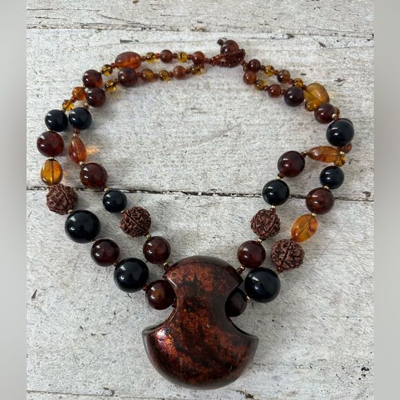 Vintage Rafael Sanchez 80s Art To Wear Necklace - Picture 1 of 7